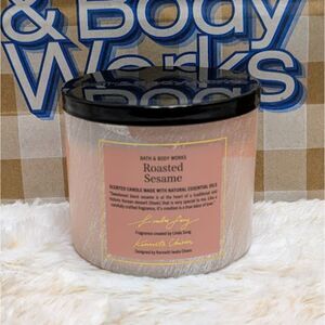 Bath & Body Works BBW Roasted Sesame 3 Wick Scented Candle